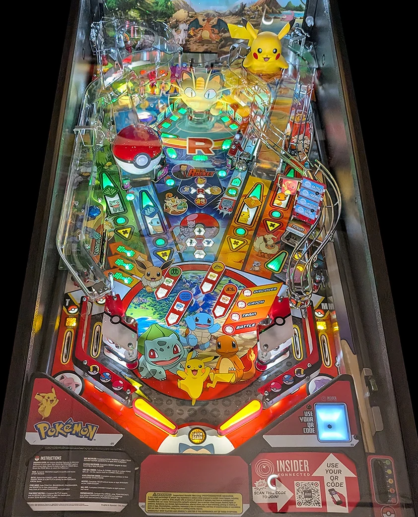 Full Pokémon Limited Edition playfield including the flippers and apron
