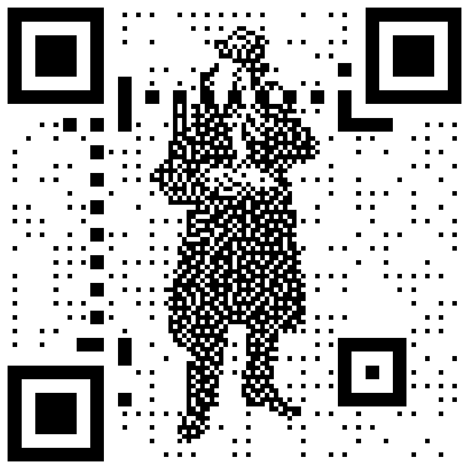Top-hatted detective QR code for the WHO dunnit ruleset