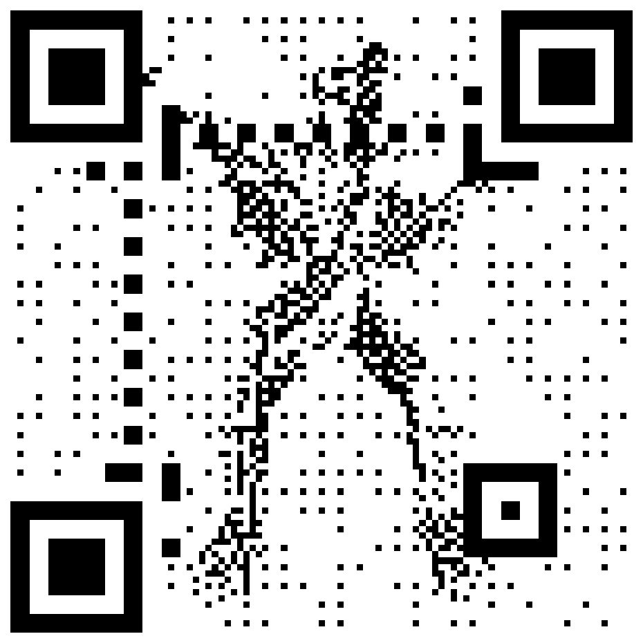 The Demon QR code for the KISS ruleset