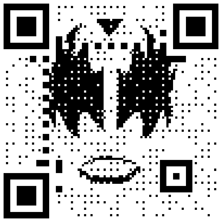 The Demon face icon QR code for the KISS ruleset